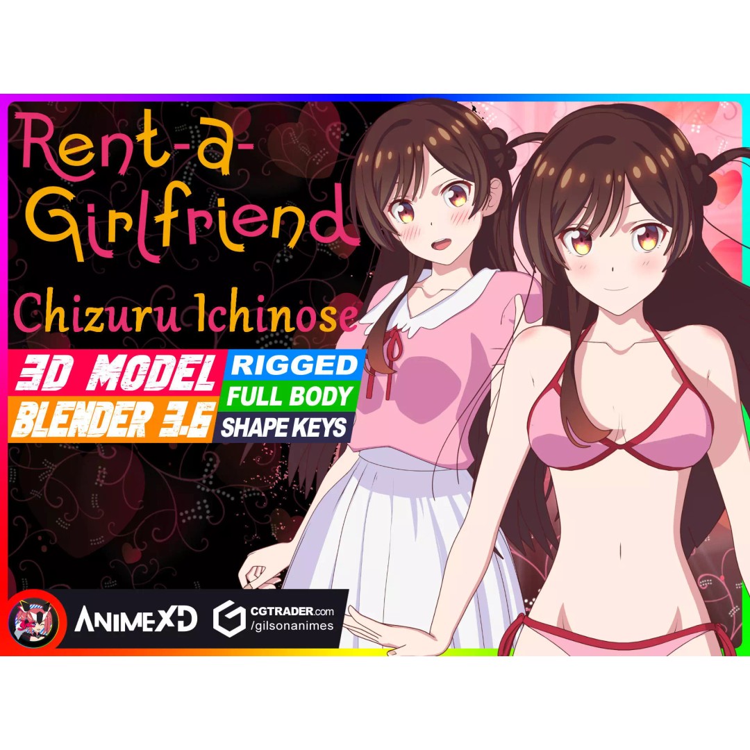 Chizuru Ichinose 3D Model – Rigged Character for Blender - View 2