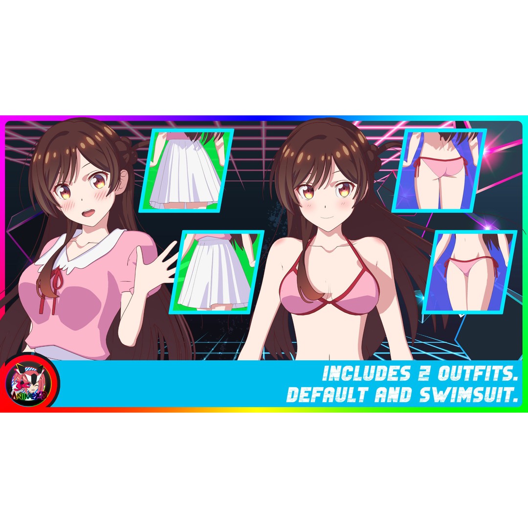 Chizuru Ichinose 3D Model – Rigged Character for Blender - View 6