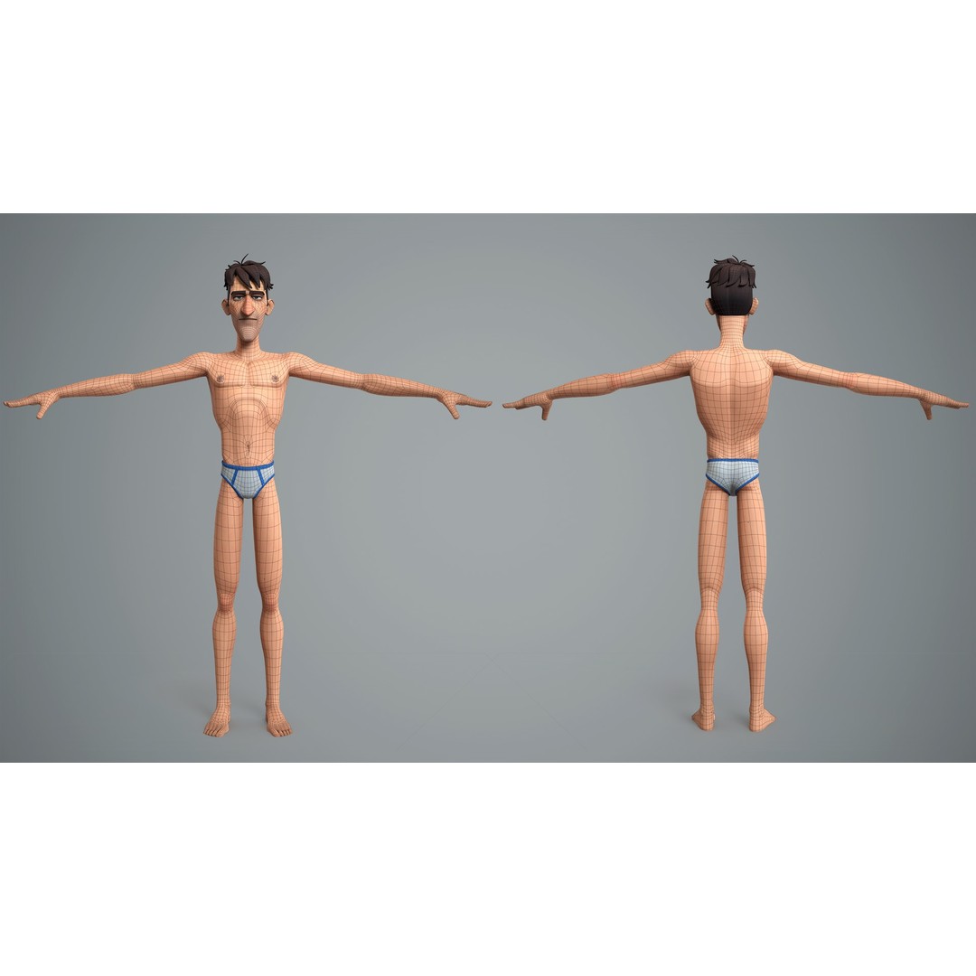 Cartoon Male Character 3D Model – Low Poly Rigged Game Asset, FBX - View 5