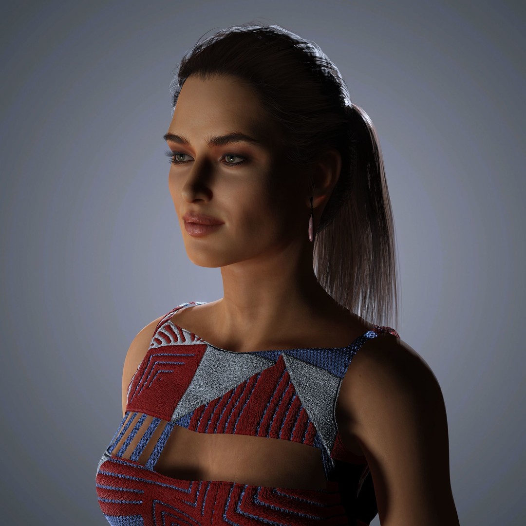 Irina Shayk 3D Model – Low Poly Rigged Character for Animation, FBX, OBJ - View 11