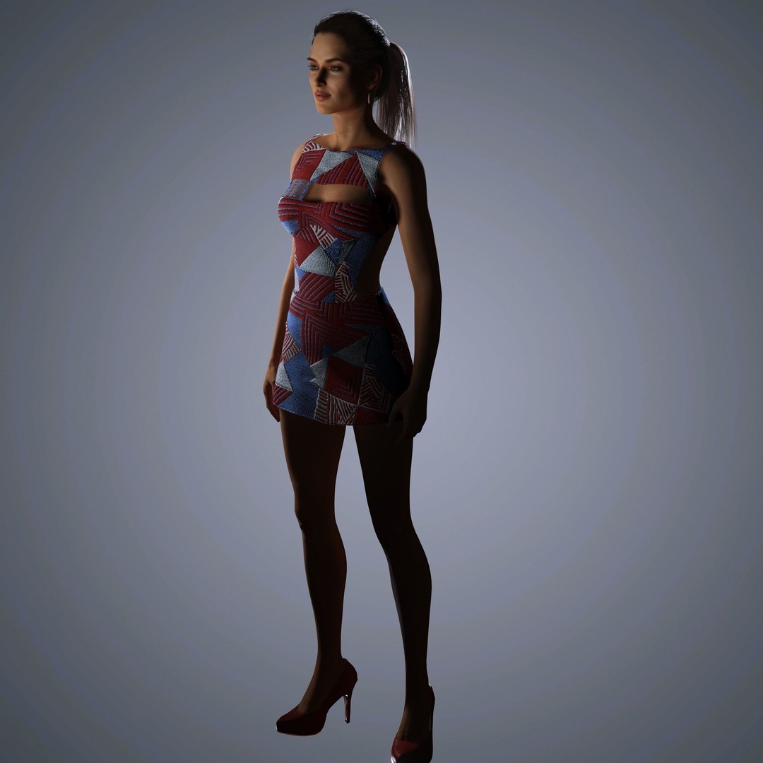 Irina Shayk 3D Model – Low Poly Rigged Character for Animation, FBX, OBJ - View 15
