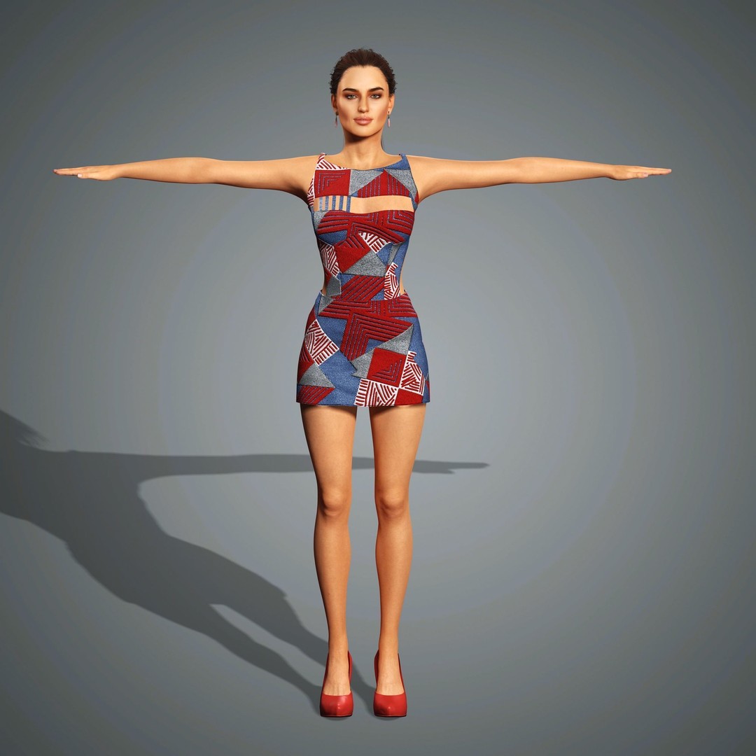 Irina Shayk 3D Model – Low Poly Rigged Character for Animation, FBX, OBJ - View 16
