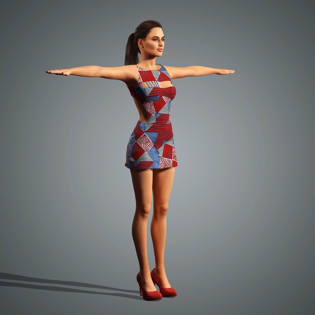 Irina Shayk 3D Model – Low Poly Rigged Character for Animation, FBX, OBJ - View 17