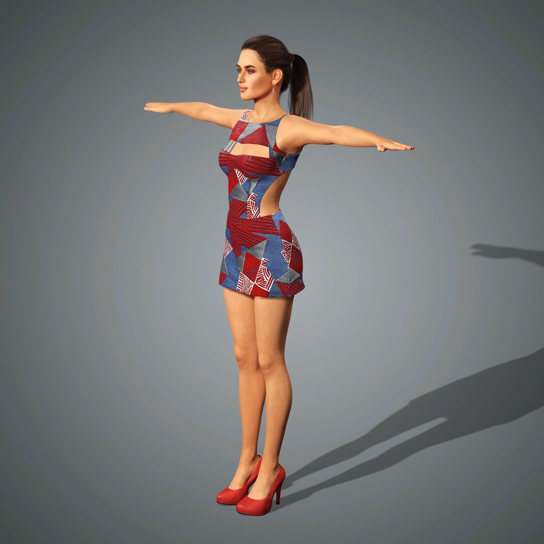 Irina Shayk 3D Model – Low Poly Rigged Character for Animation, FBX, OBJ - View 18