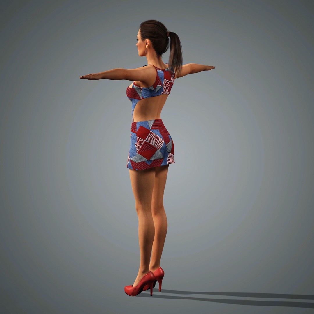 Irina Shayk 3D Model – Low Poly Rigged Character for Animation, FBX, OBJ - View 19