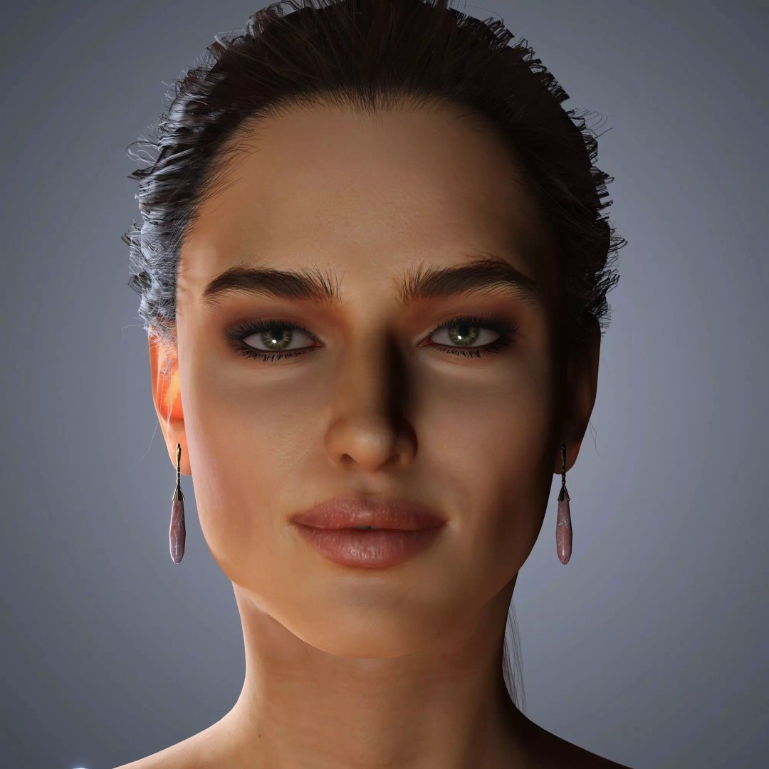 Irina Shayk 3D Model – Low Poly Rigged Character for Animation, FBX, OBJ - View 2