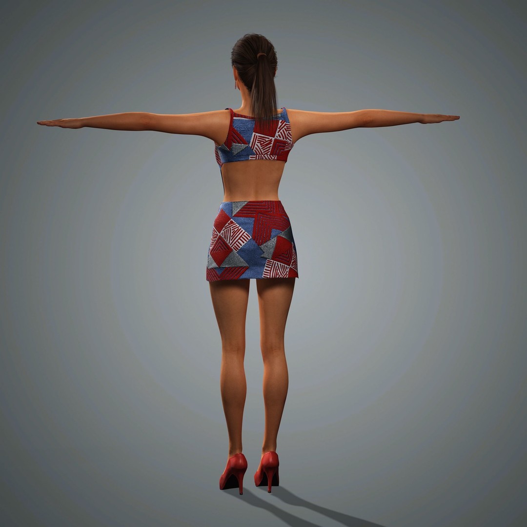 Irina Shayk 3D Model – Low Poly Rigged Character for Animation, FBX, OBJ - View 20