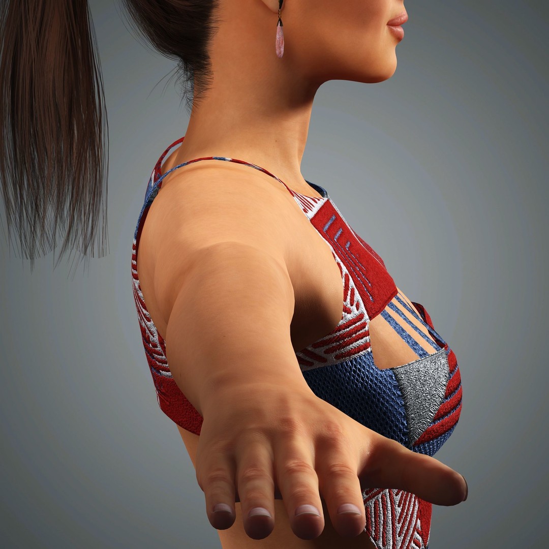 Irina Shayk 3D Model – Low Poly Rigged Character for Animation, FBX, OBJ - View 22
