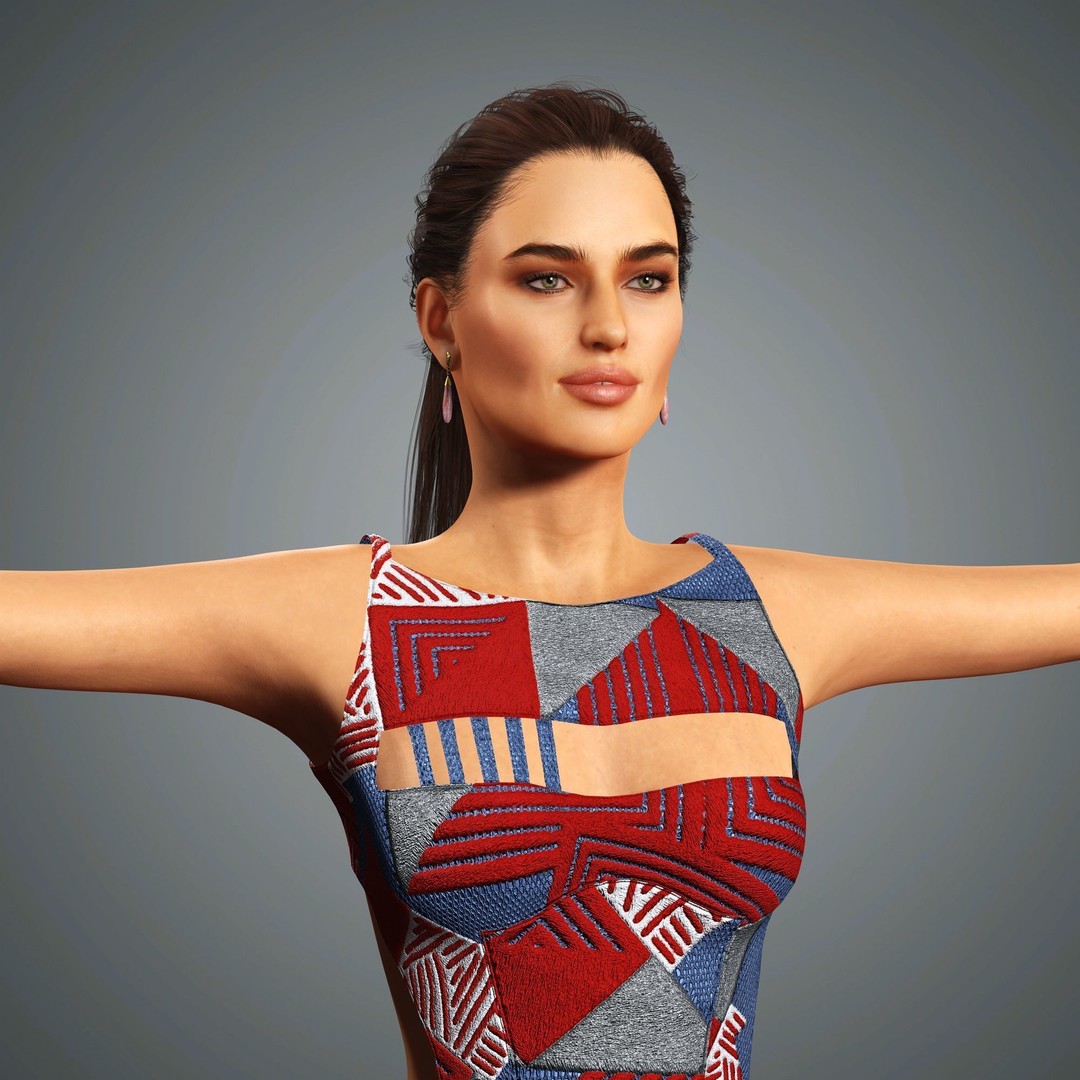 Irina Shayk 3D Model – Low Poly Rigged Character for Animation, FBX, OBJ - View 23