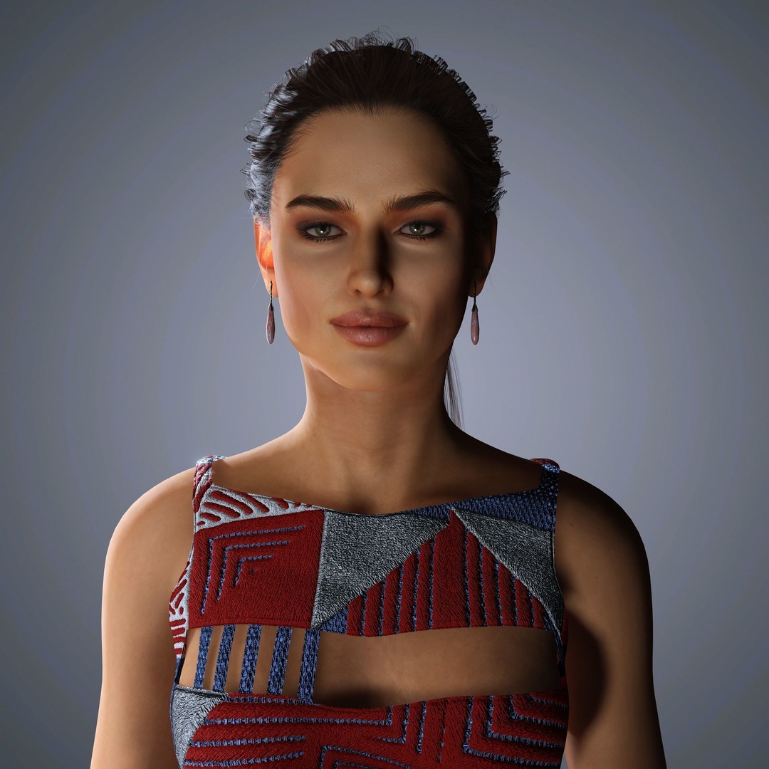 Irina Shayk 3D Model – Low Poly Rigged Character for Animation, FBX, OBJ - View 3