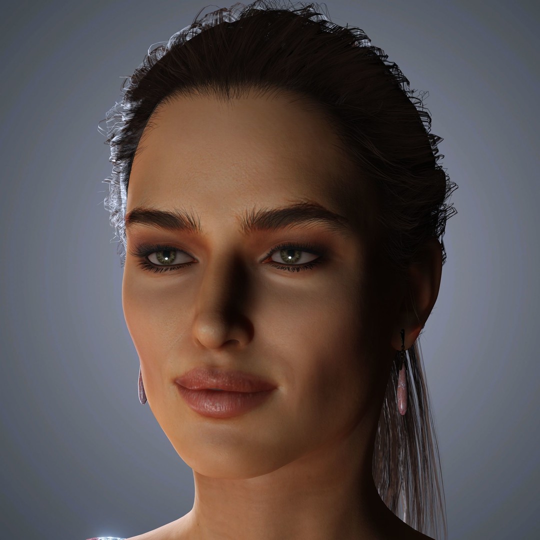 Irina Shayk 3D Model – Low Poly Rigged Character for Animation, FBX, OBJ - View 4