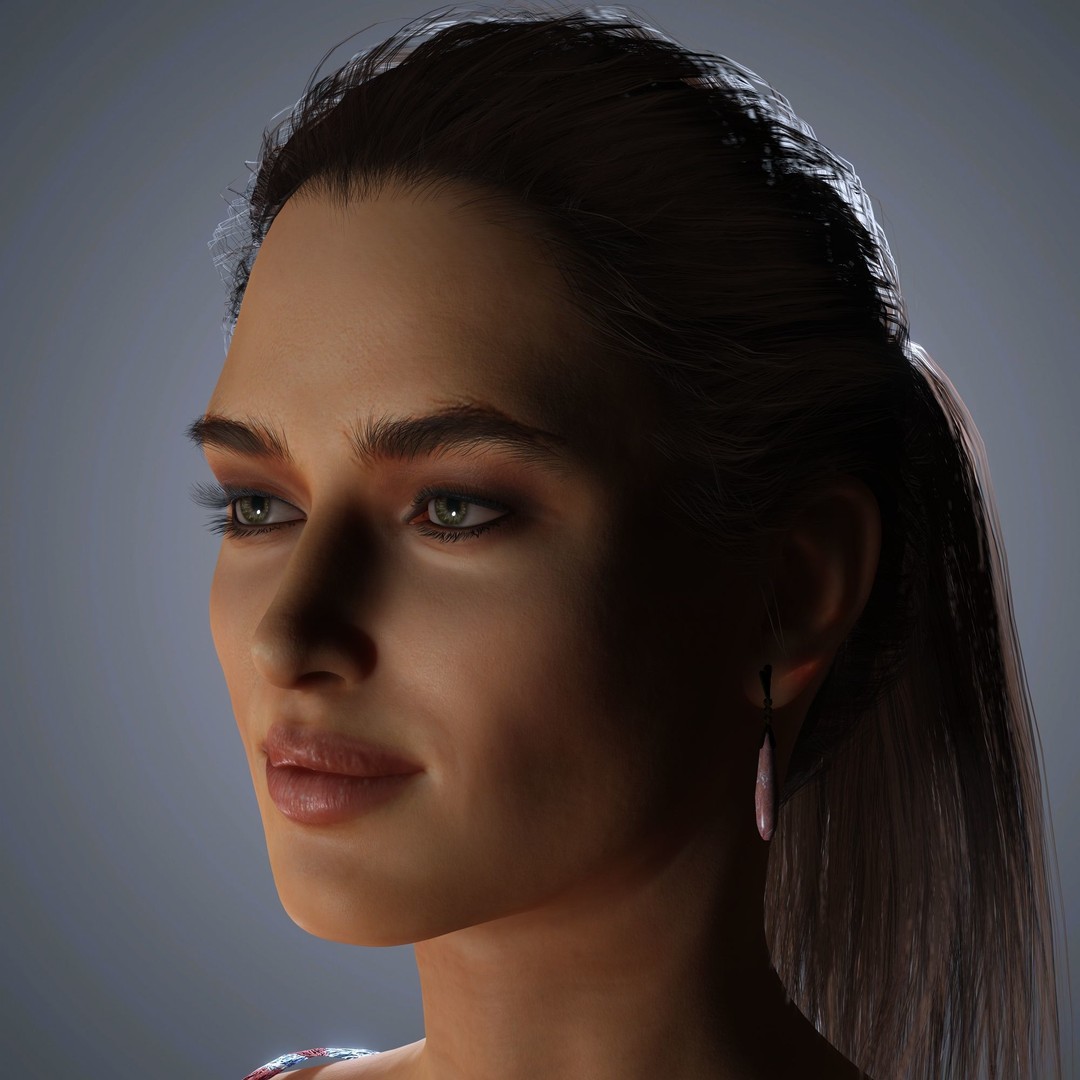 Irina Shayk 3D Model – Low Poly Rigged Character for Animation, FBX, OBJ - View 5