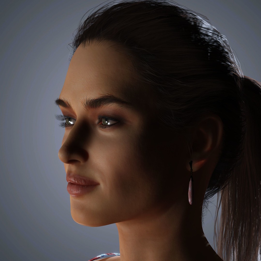 Irina Shayk 3D Model – Low Poly Rigged Character for Animation, FBX, OBJ - View 6