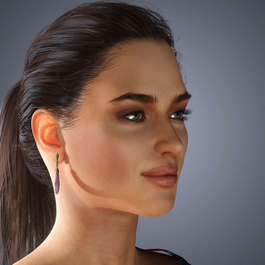 Irina Shayk 3D Model – Low Poly Rigged Character for Animation, FBX, OBJ - View 8