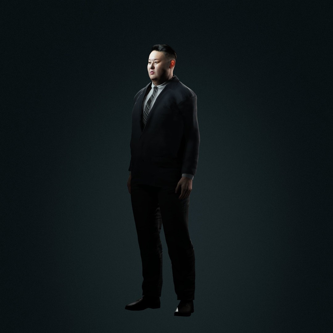 Kim Jong Un 3D Model – Hyper Realistic Low-Poly Character, FBX, OBJ, Rigged - View 11