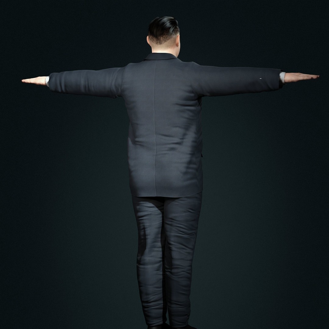 Kim Jong Un 3D Model – Hyper Realistic Low-Poly Character, FBX, OBJ, Rigged - View 14