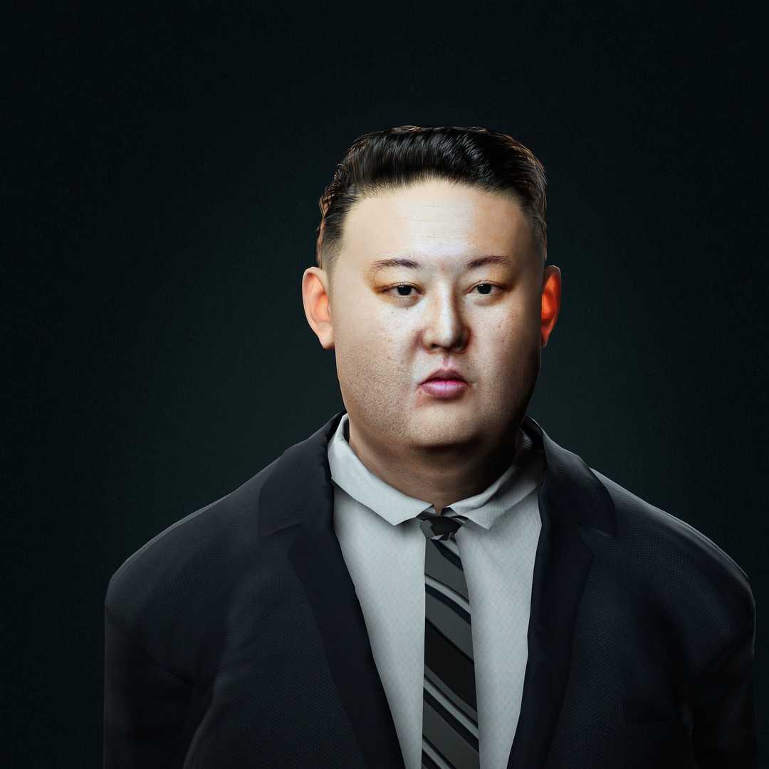 Kim Jong Un 3D Model – Hyper Realistic Low-Poly Character, FBX, OBJ, Rigged - View 3