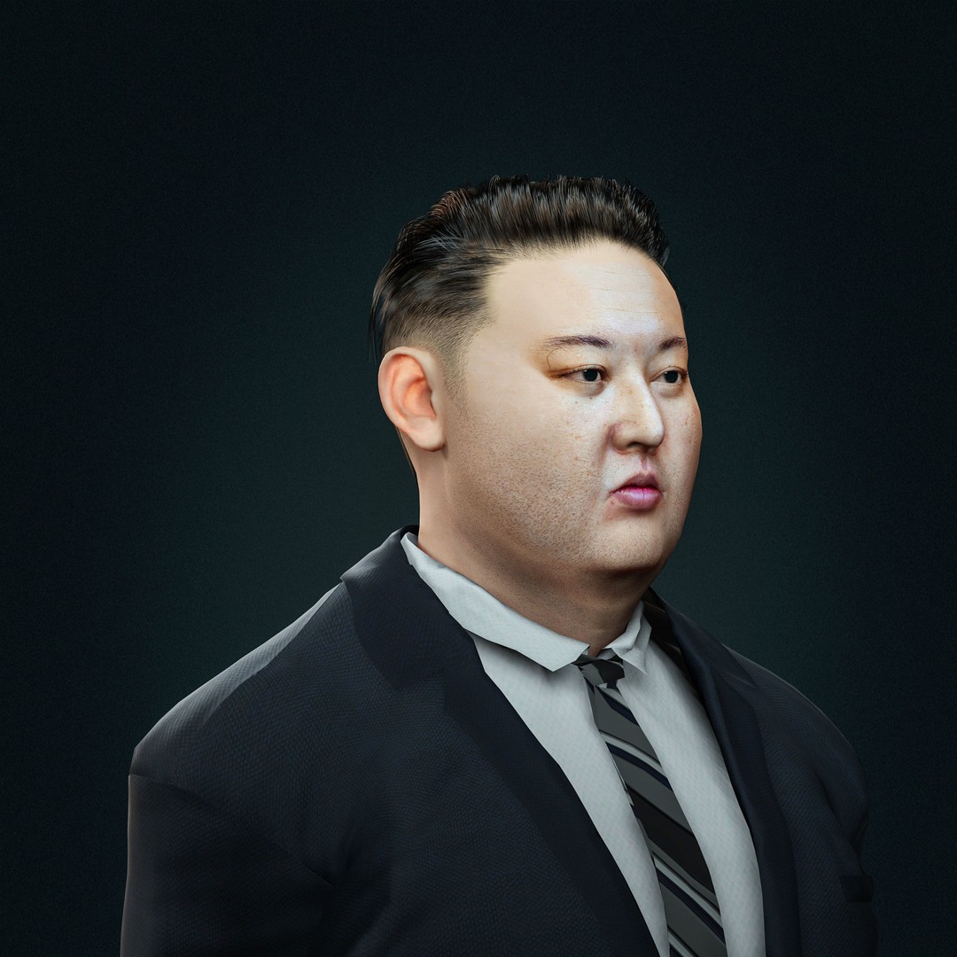 Kim Jong Un 3D Model – Hyper Realistic Low-Poly Character, FBX, OBJ, Rigged - View 7