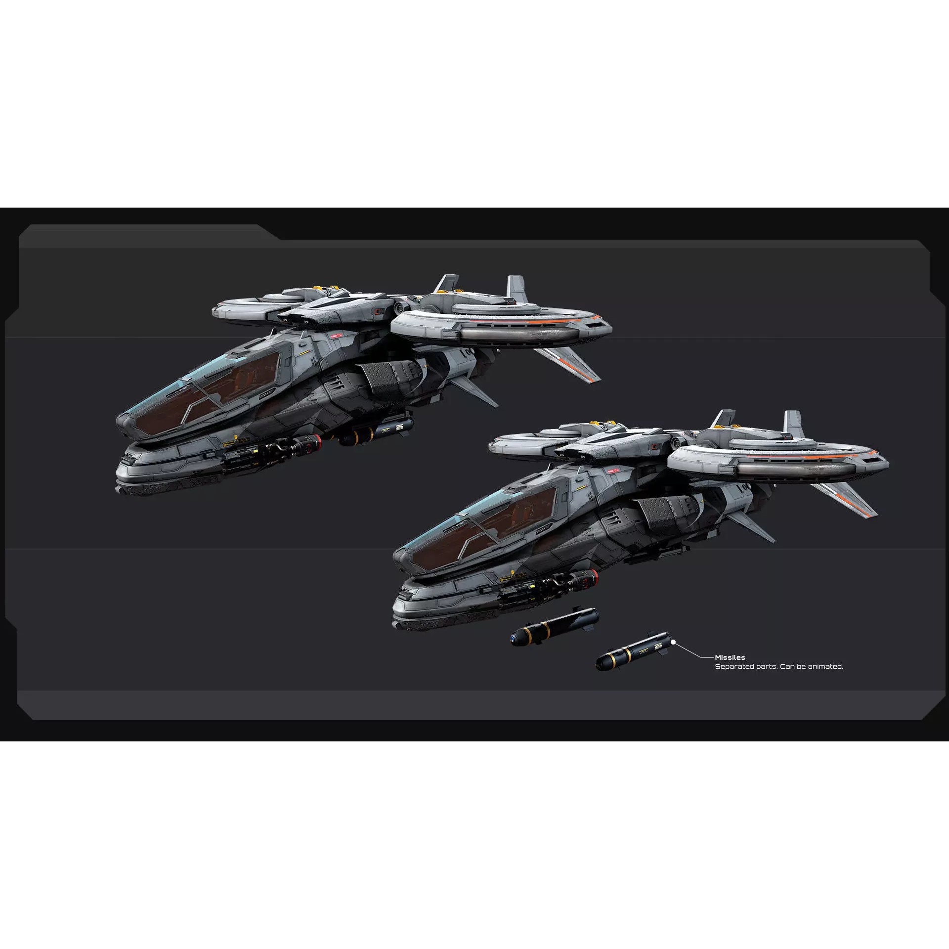 VTOL - Stealth Fighter - Low-Poly Game-Ready 3D Model - View 9