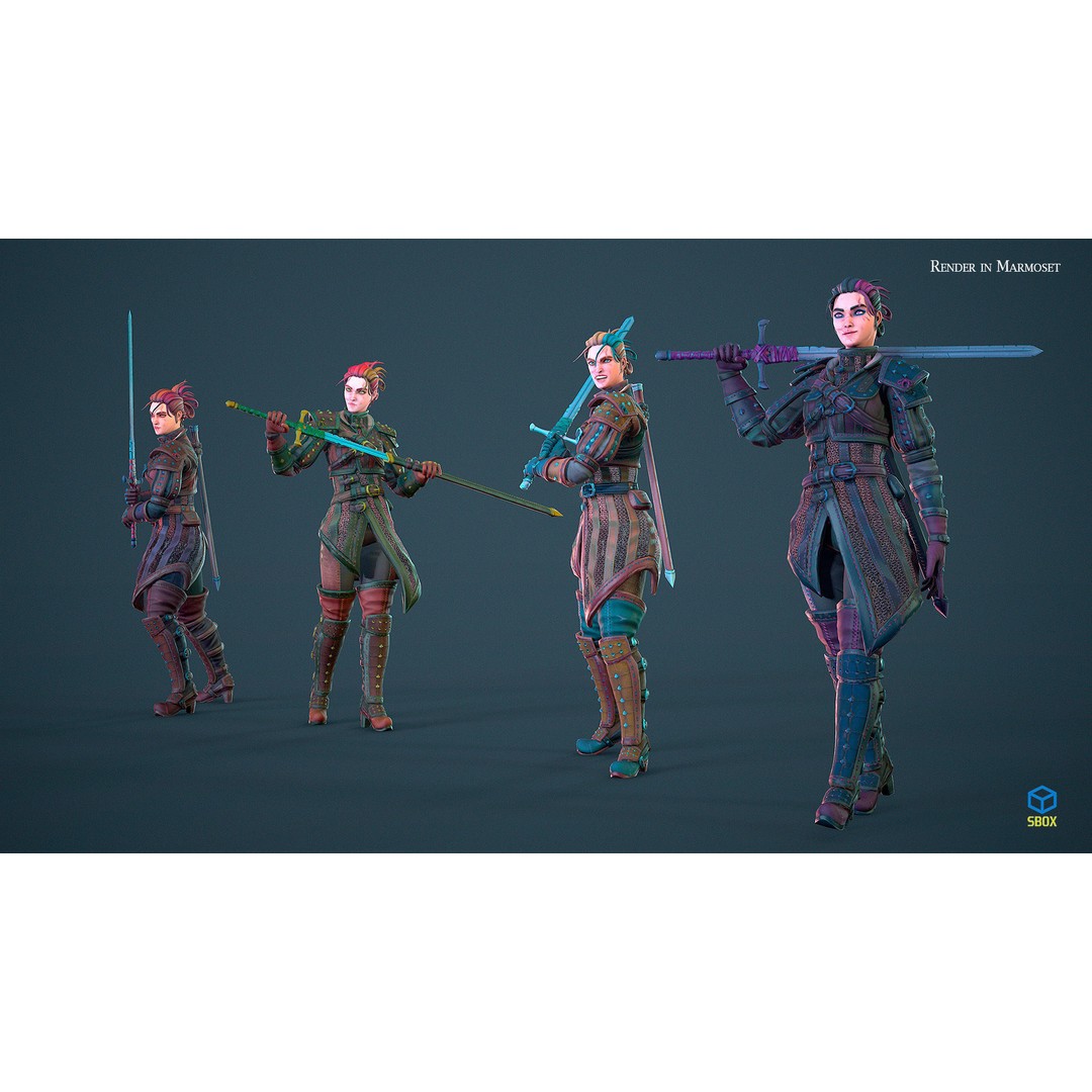 Fantasy Character 3D Model – Low Poly Rigged Pack for Games, FBX & Unity - View 3