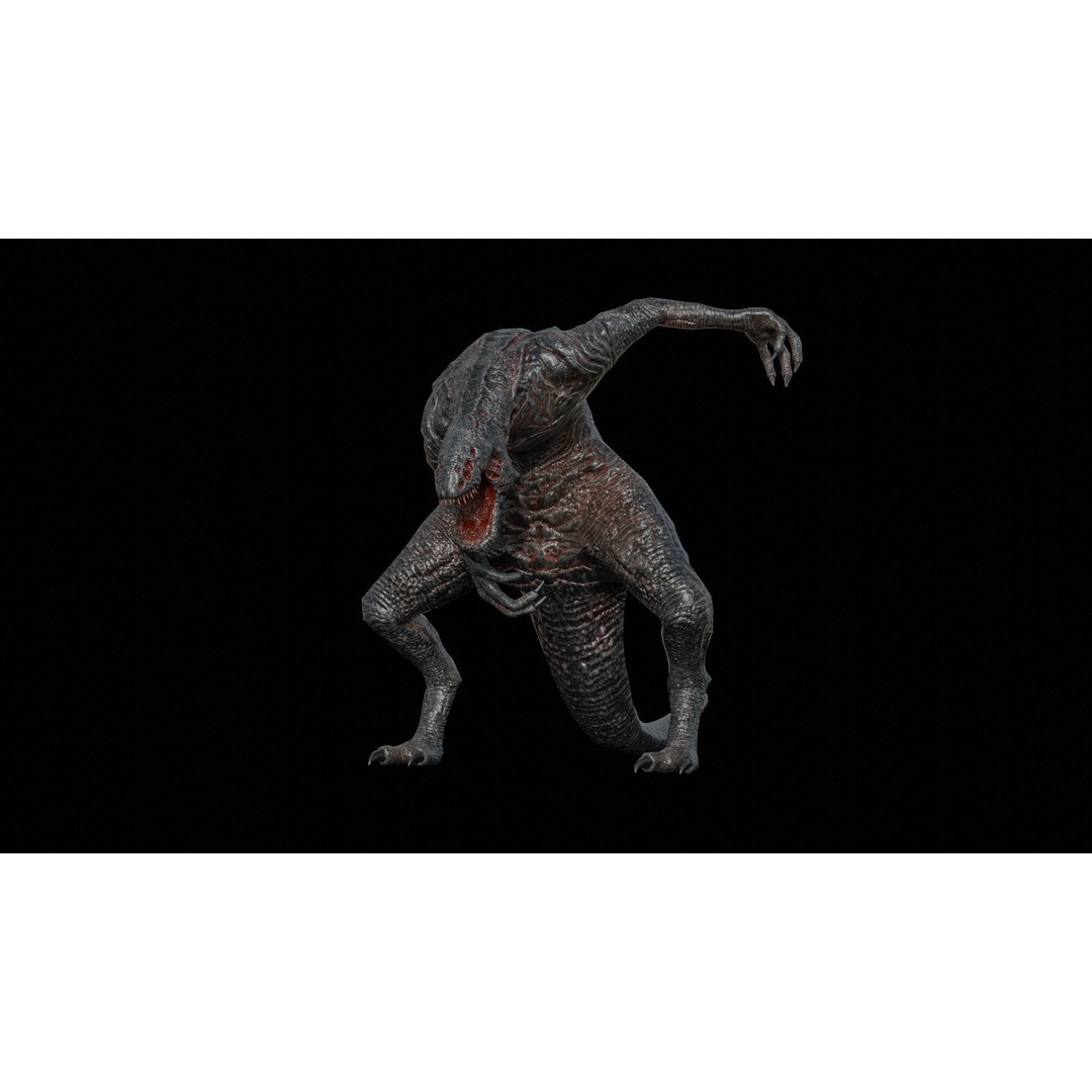 Obscurux-X Mutant Alien Creature 3D Model – Low Poly Rigged Animation - View 11