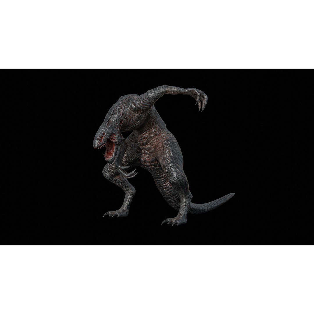 Obscurux-X Mutant Alien Creature 3D Model – Low Poly Rigged Animation - View 13