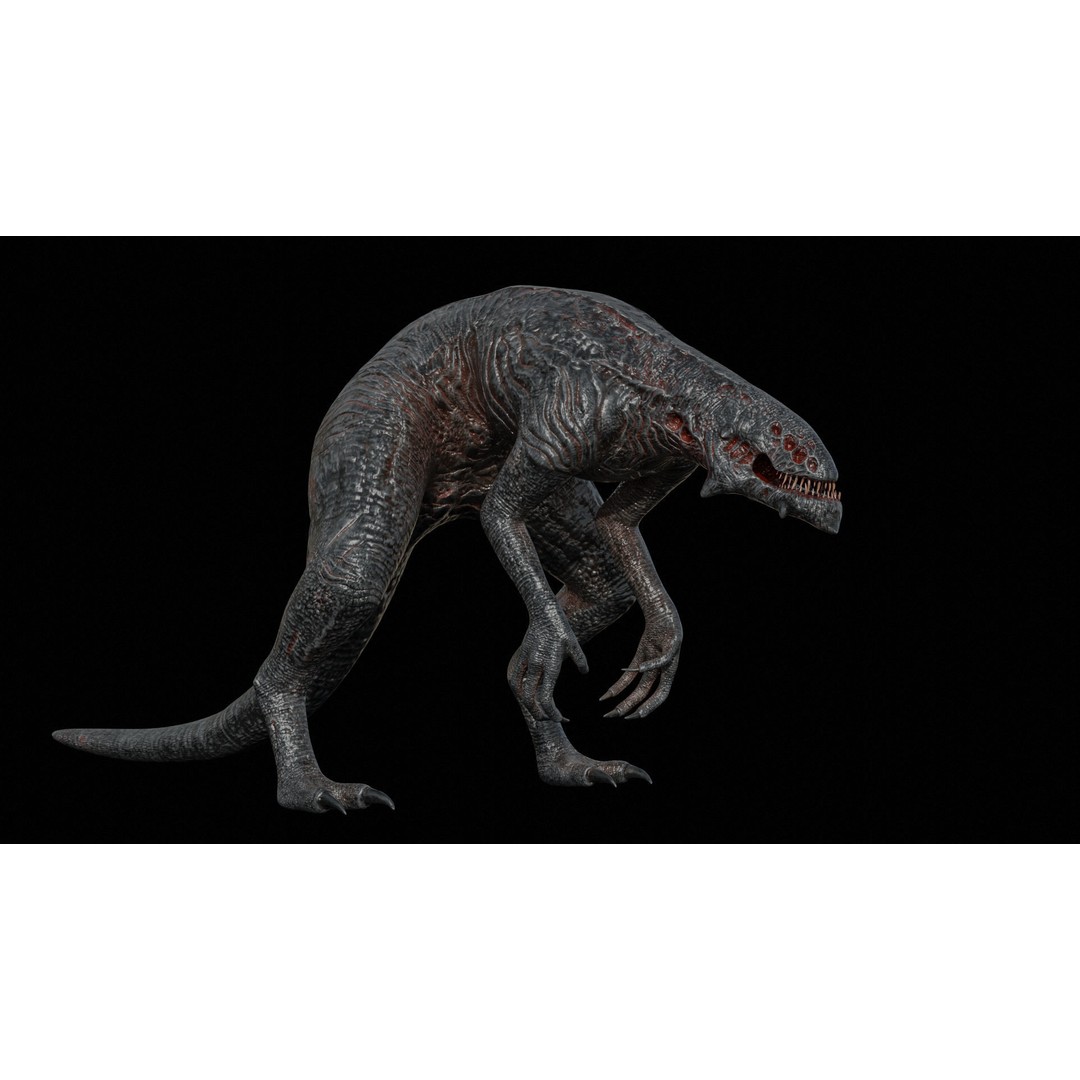 Obscurux-X Mutant Alien Creature 3D Model – Low Poly Rigged Animation - View 14