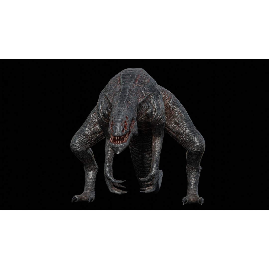 Obscurux-X Mutant Alien Creature 3D Model – Low Poly Rigged Animation - View 15