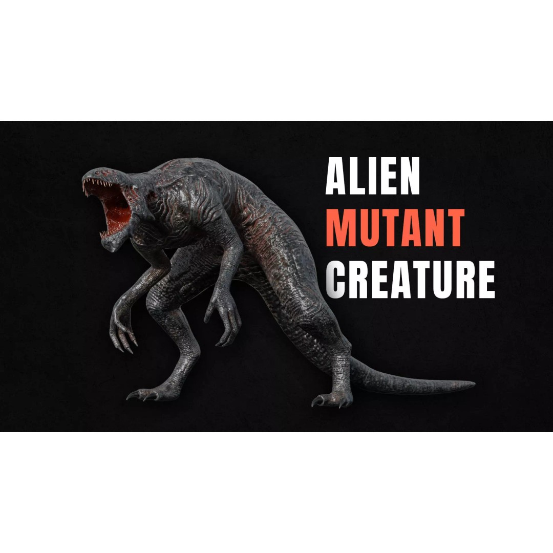 Obscurux-X Mutant Alien Creature 3D Model – Low Poly Rigged Animation - View 2