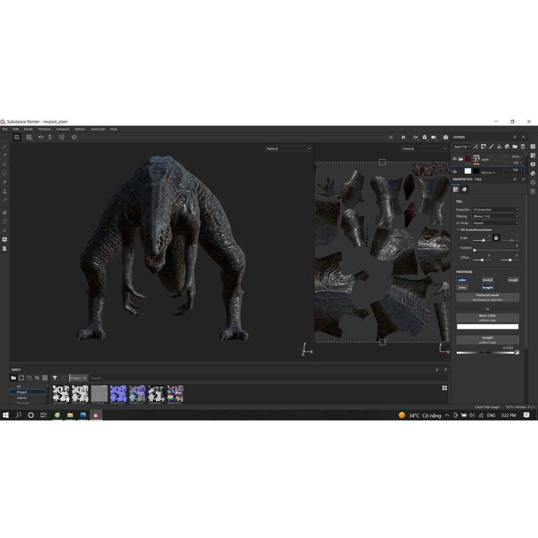 Obscurux-X Mutant Alien Creature 3D Model – Low Poly Rigged Animation - View 38