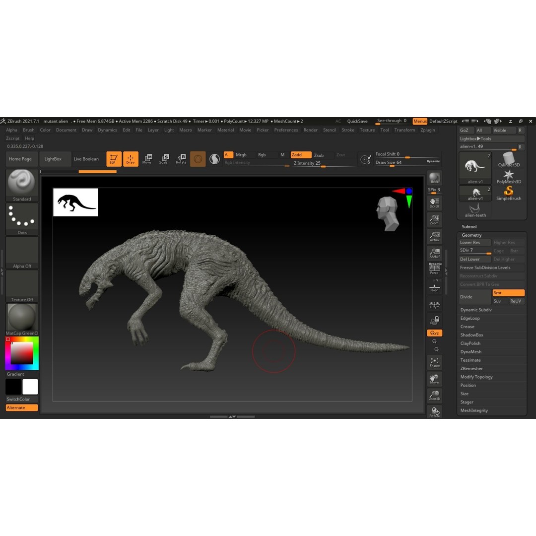 Obscurux-X Mutant Alien Creature 3D Model – Low Poly Rigged Animation - View 39