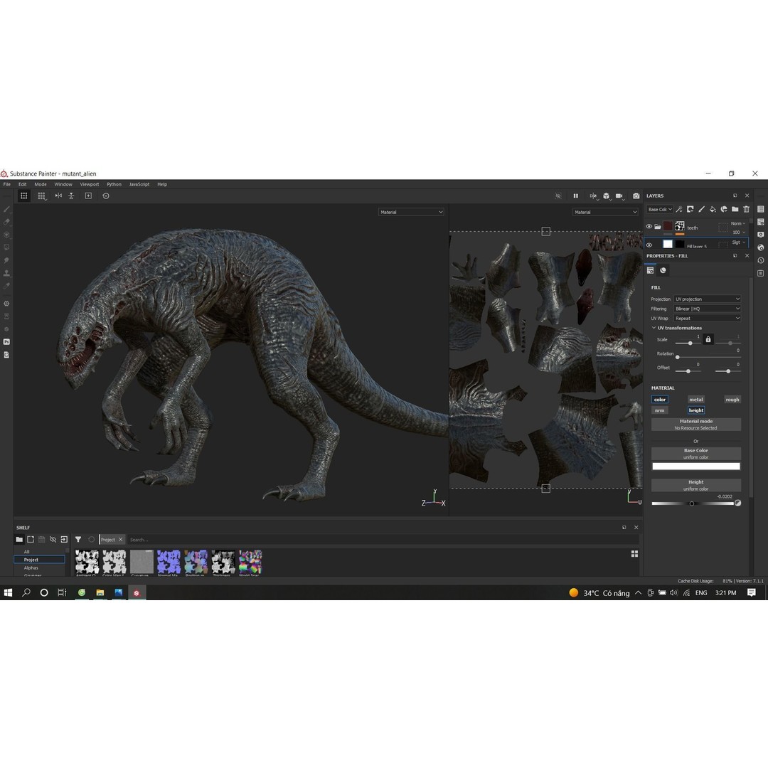 Obscurux-X Mutant Alien Creature 3D Model – Low Poly Rigged Animation - View 42