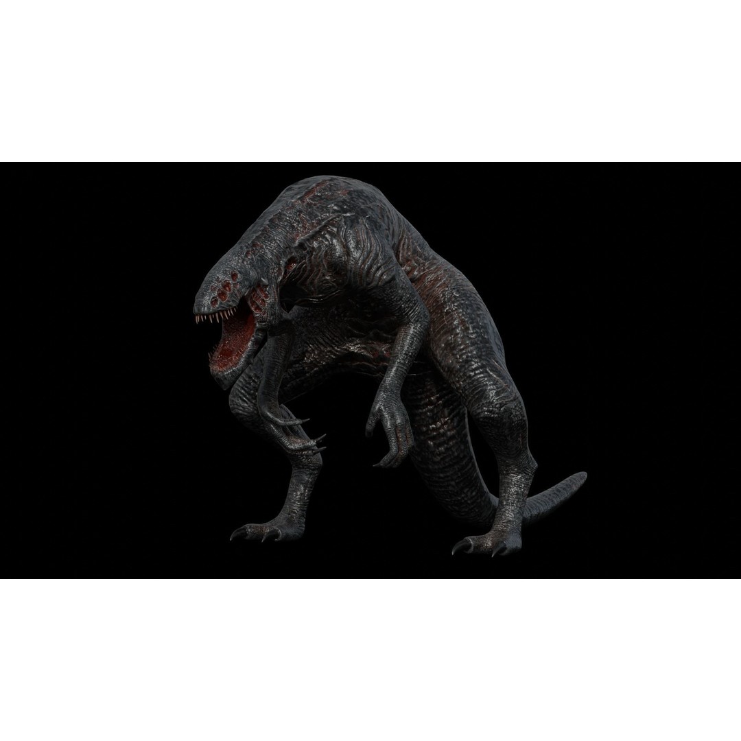 Obscurux-X Mutant Alien Creature 3D Model – Low Poly Rigged Animation - View 48