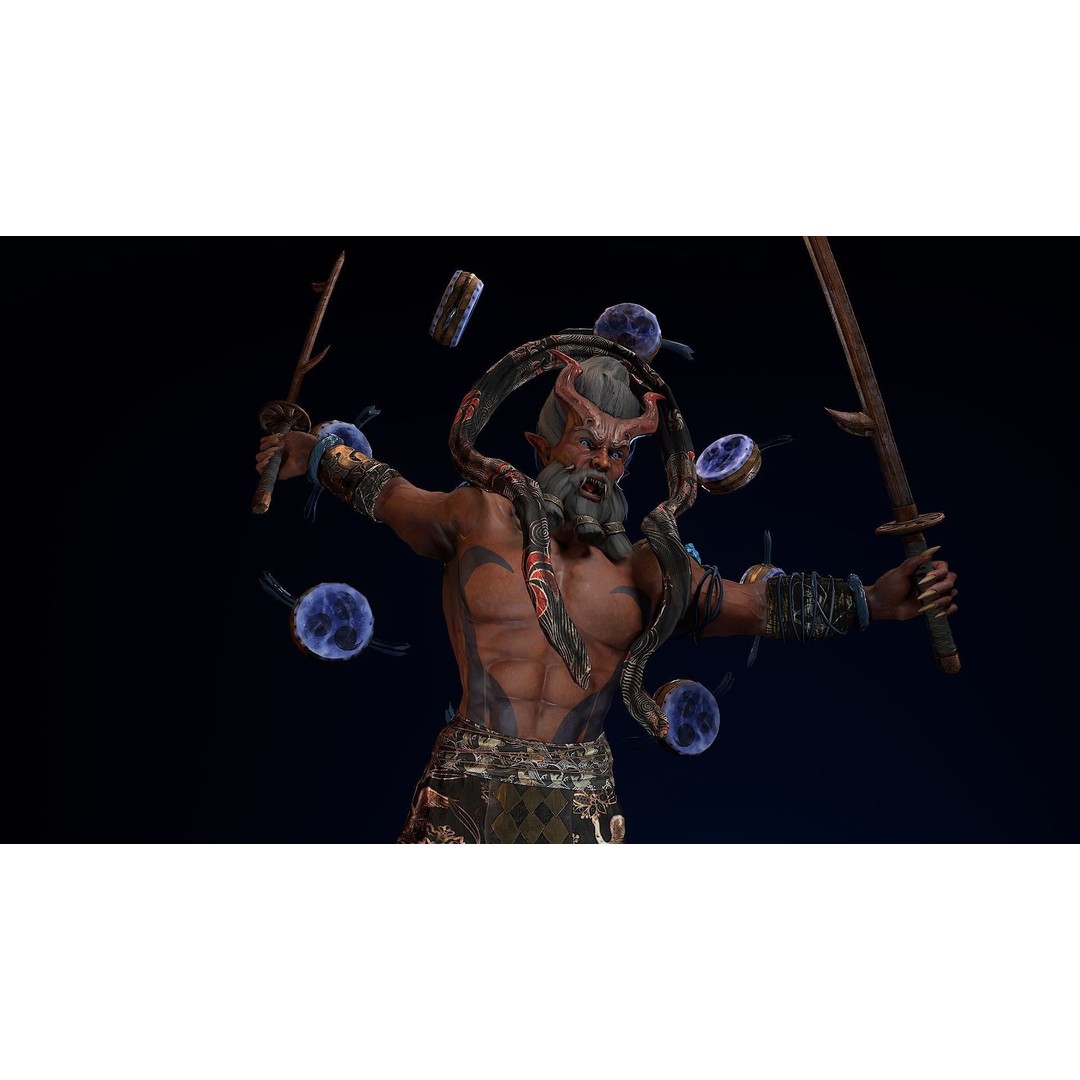 Demon God Raijin 3D Model – Low Poly Game Character, Rigged, FBX - View 13
