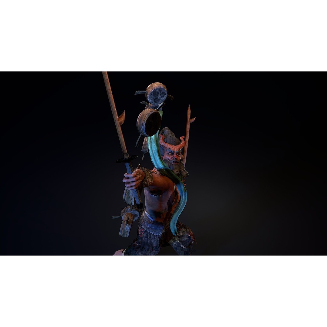 Demon God Raijin 3D Model – Low Poly Game Character, Rigged, FBX - View 14