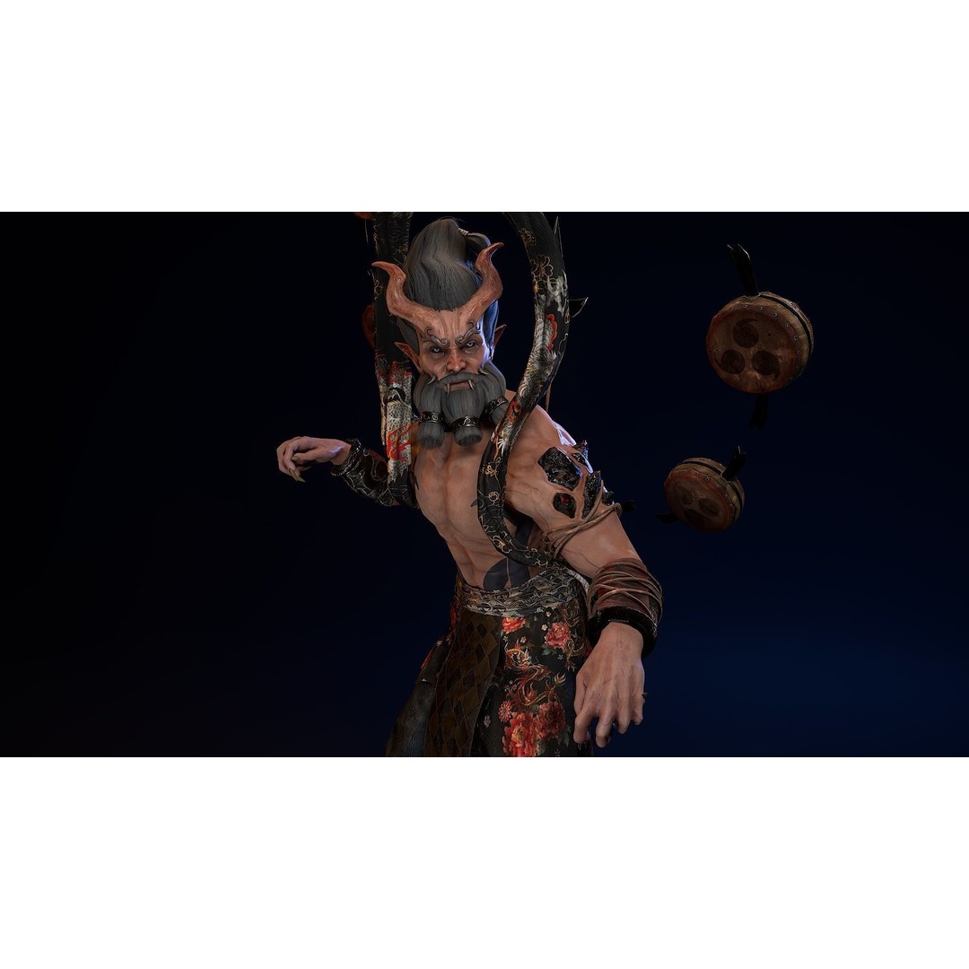 Demon God Raijin 3D Model – Low Poly Game Character, Rigged, FBX - View 17