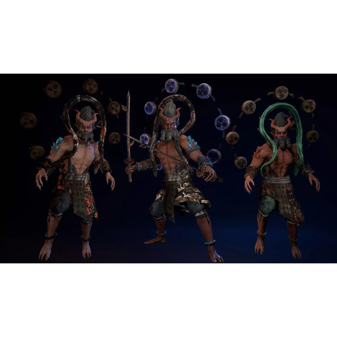 Demon God Raijin 3D Model – Low Poly Game Character, Rigged, FBX - View 2