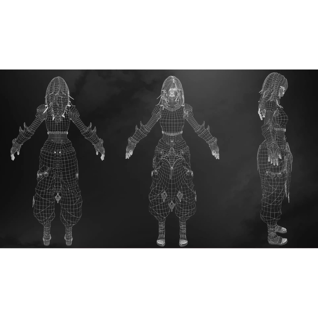 Desert Assassin 3D Model – Game Ready Low-Poly Character, FBX