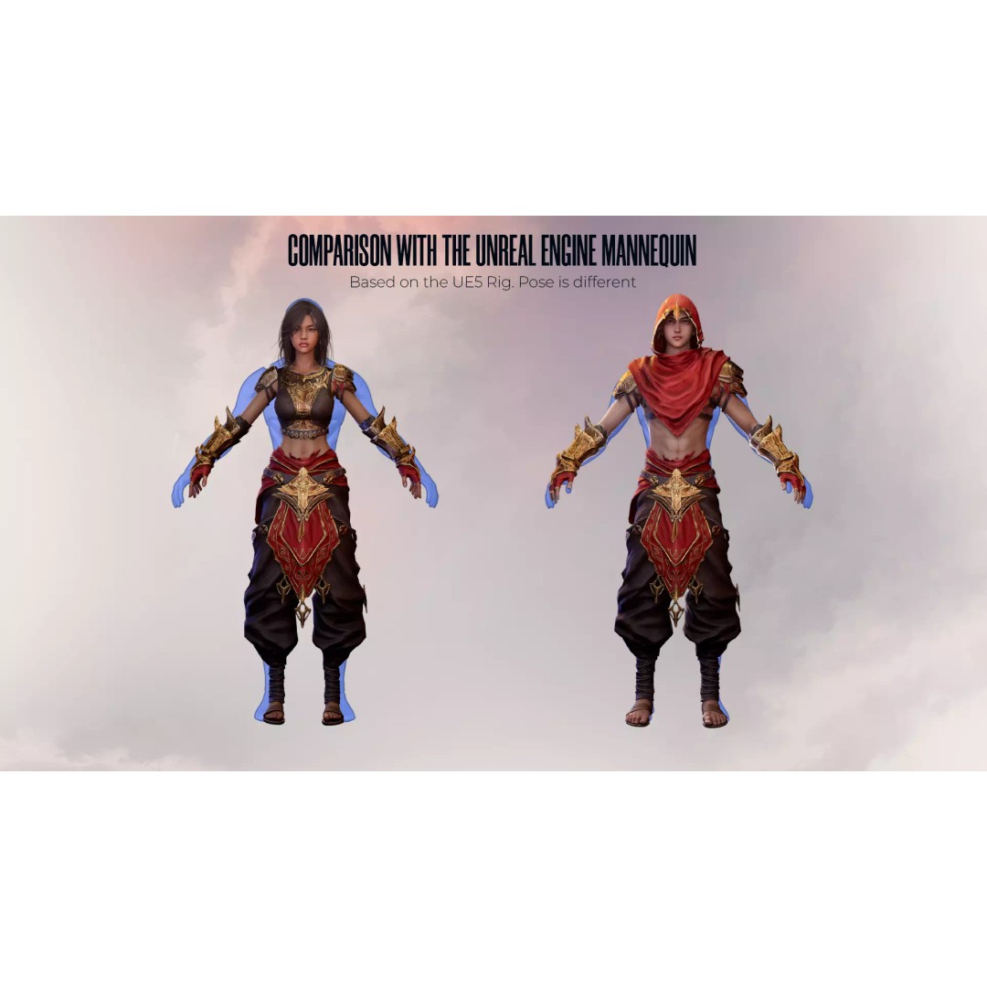 Desert Assassin 3D Model – Game Ready Low-Poly Character, FBX - View 17