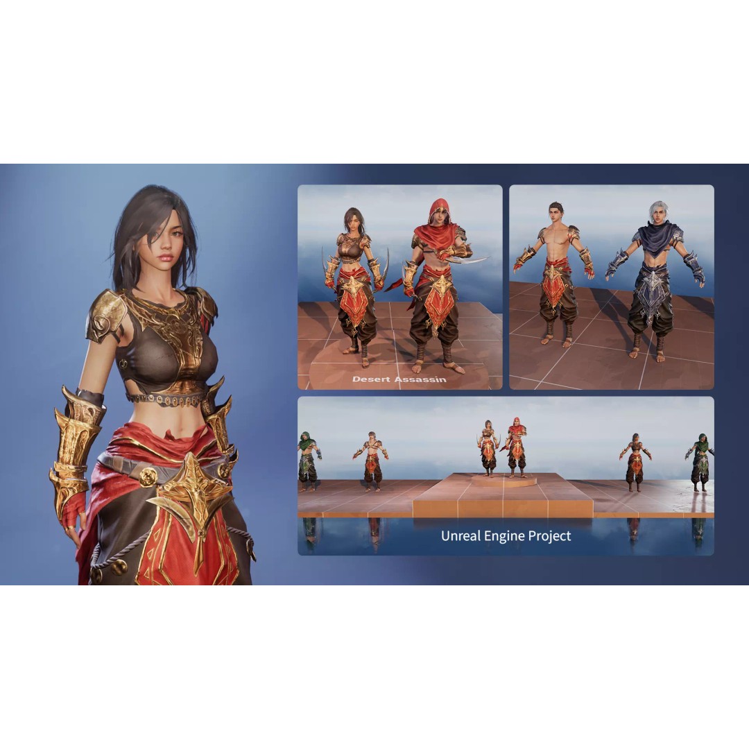 Desert Assassin 3D Model – Game Ready Low-Poly Character, FBX - View 19