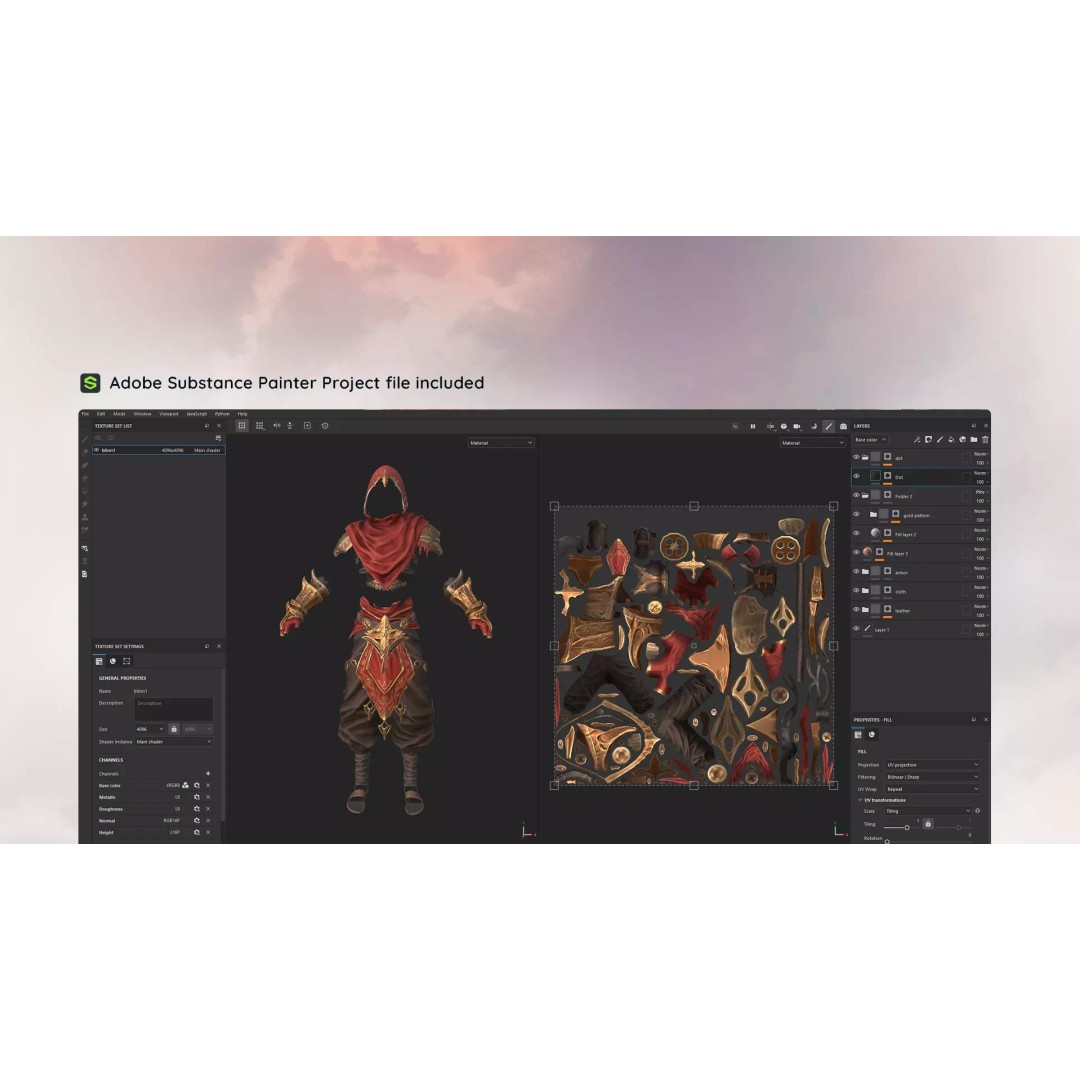 Desert Assassin 3D Model – Game Ready Low-Poly Character, FBX - View 23