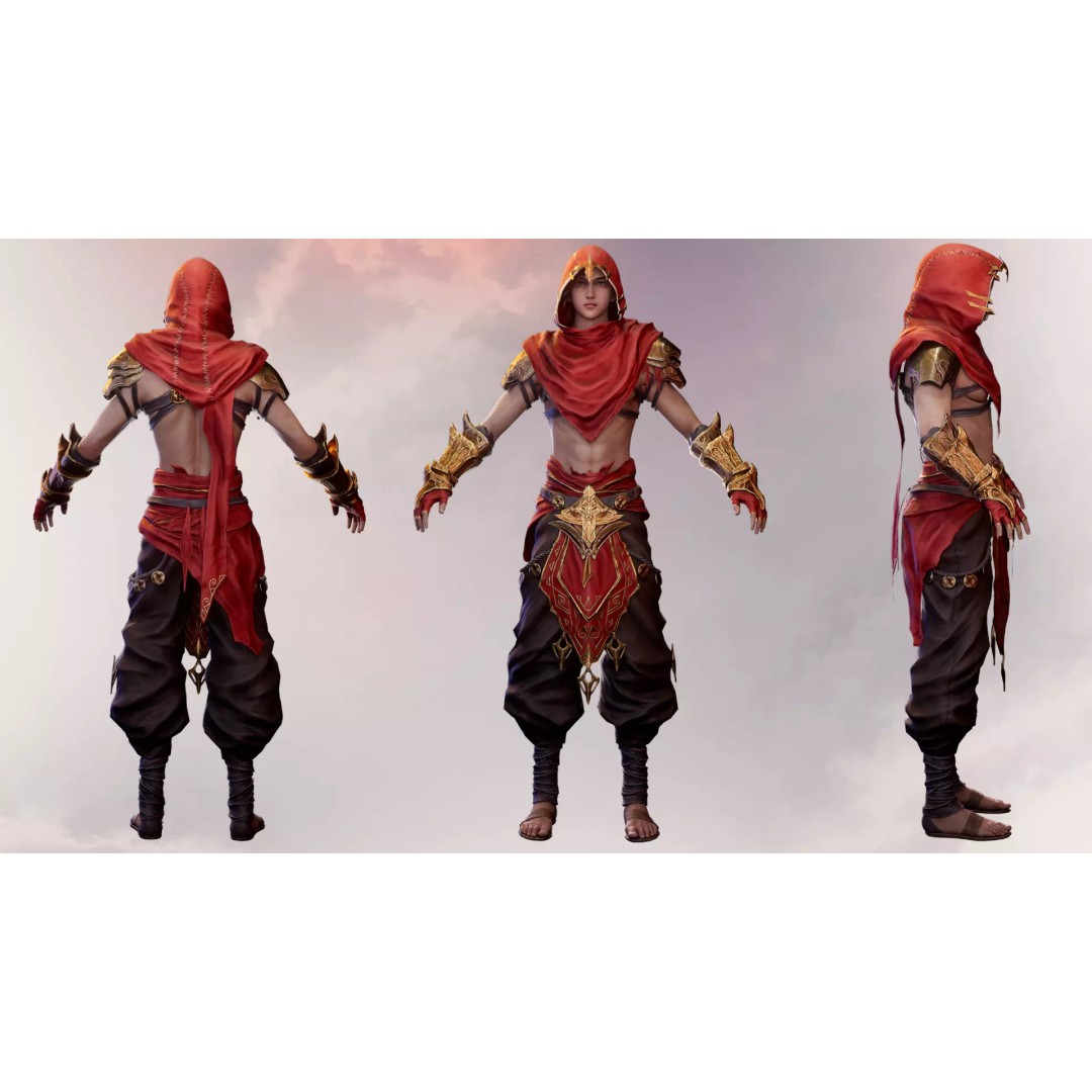 Desert Assassin 3D Model – Game Ready Low-Poly Character, FBX - View 24