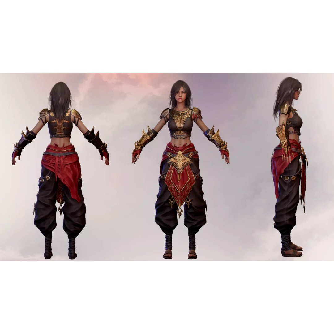 Desert Assassin 3D Model – Game Ready Low-Poly Character, FBX - View 25