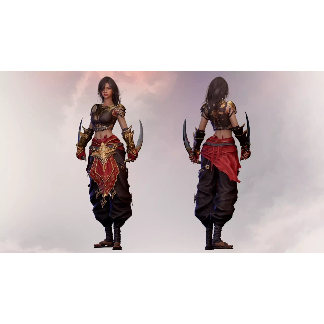 Desert Assassin 3D Model – Game Ready Low-Poly Character, FBX - View 5