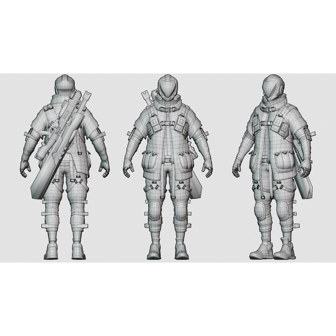 Cyberpunk Robot 3D Model – Low Poly Rigged Character, FBX