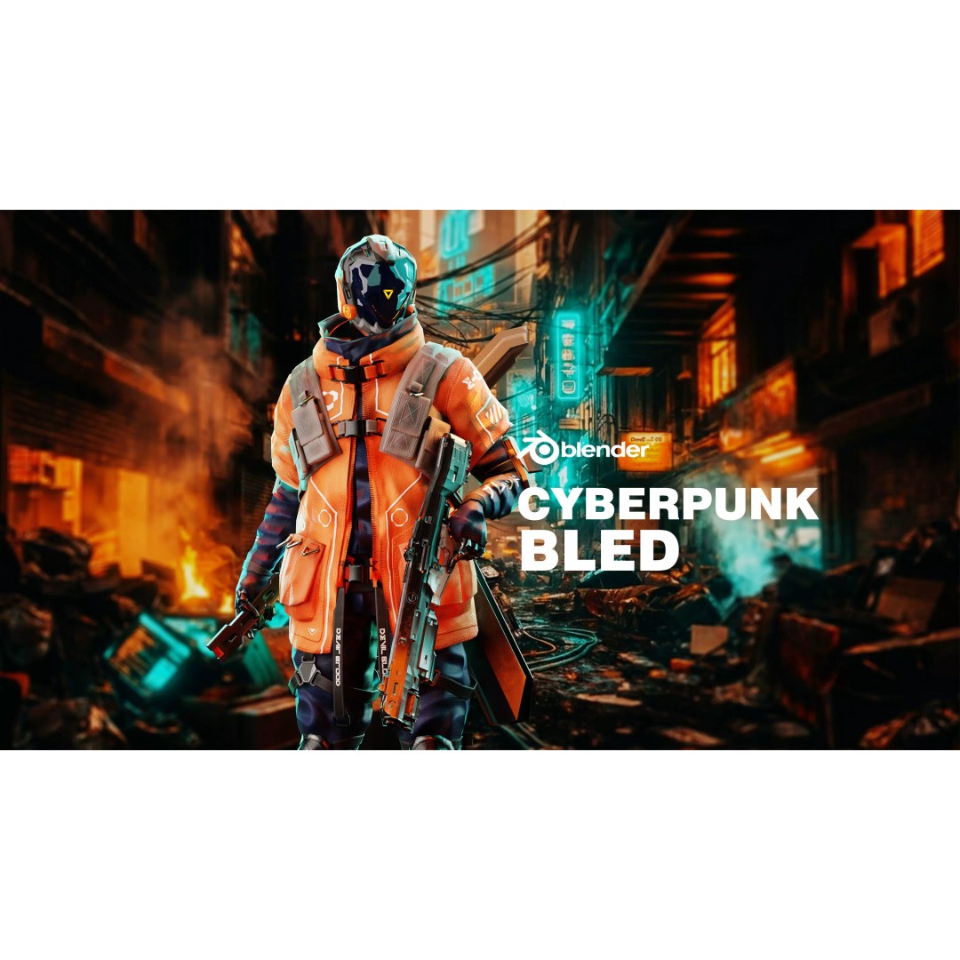Cyberpunk Robot 3D Model – Low Poly Rigged Character, FBX - View 2