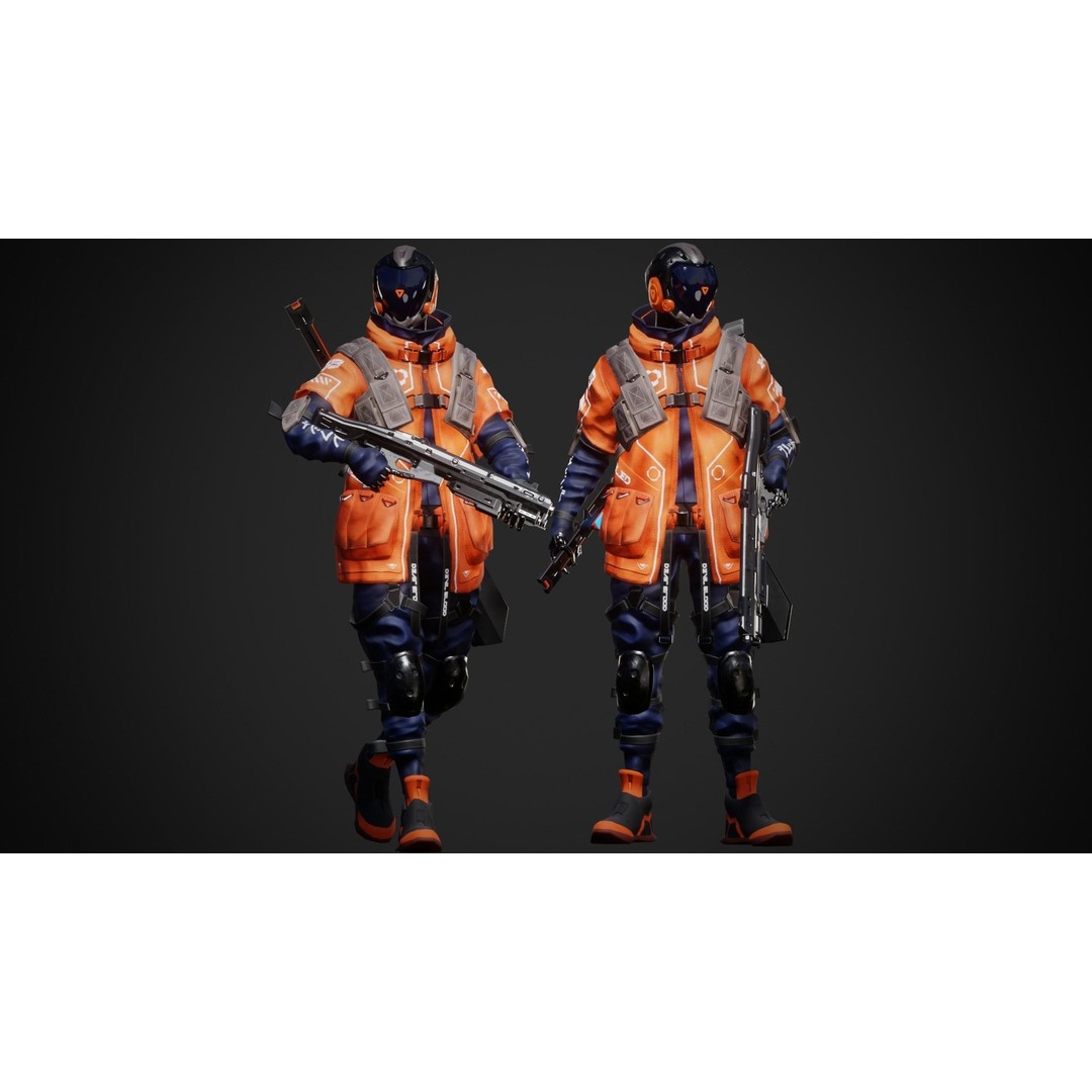 Cyberpunk Robot 3D Model – Low Poly Rigged Character, FBX - View 8