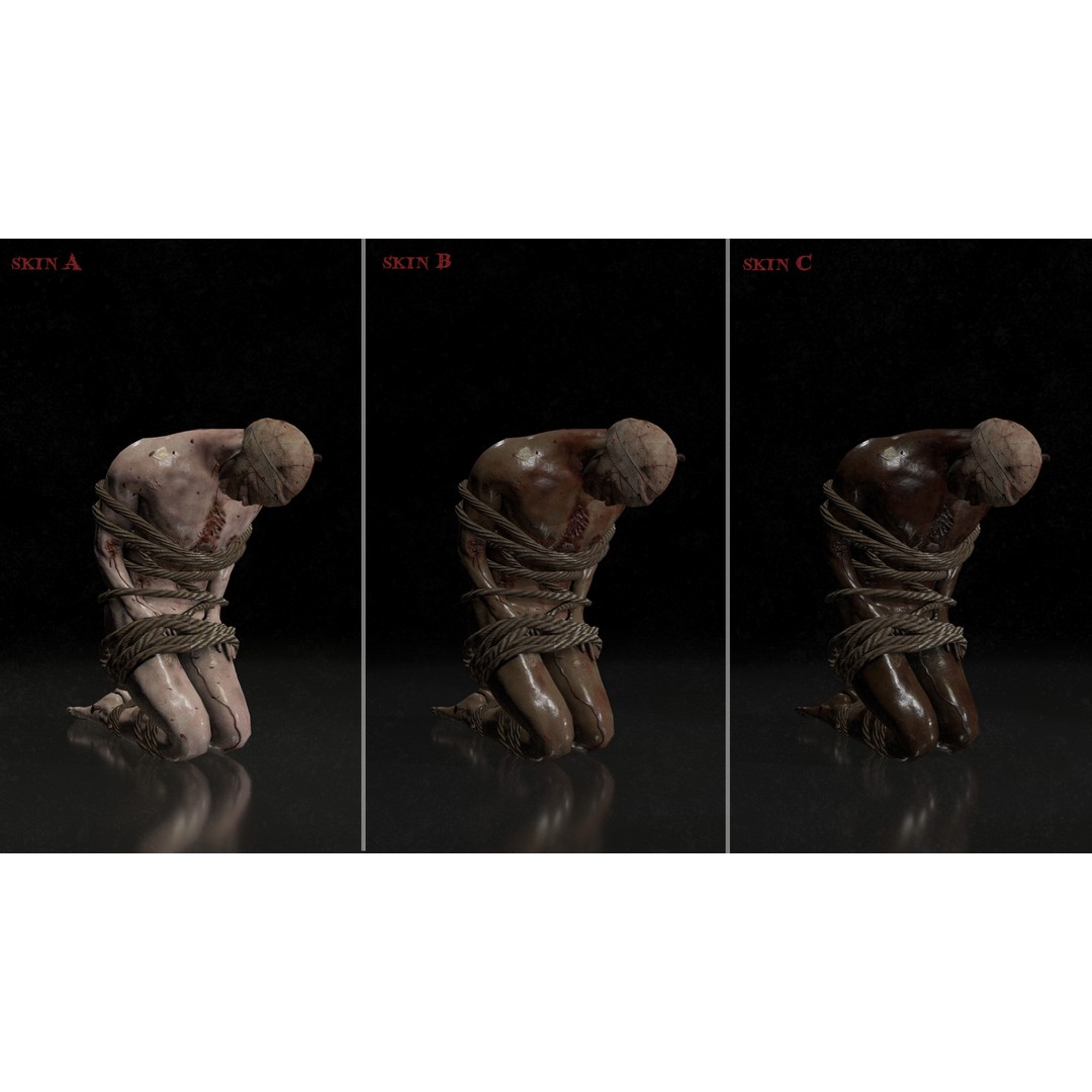 Male Corpses 3D Model – Low Poly Horror Asset, FBX, Game Ready