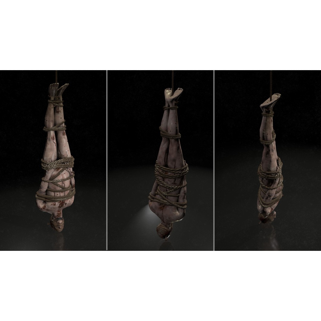 Male Corpses 3D Model – Low Poly Horror Asset, FBX, Game Ready - View 16