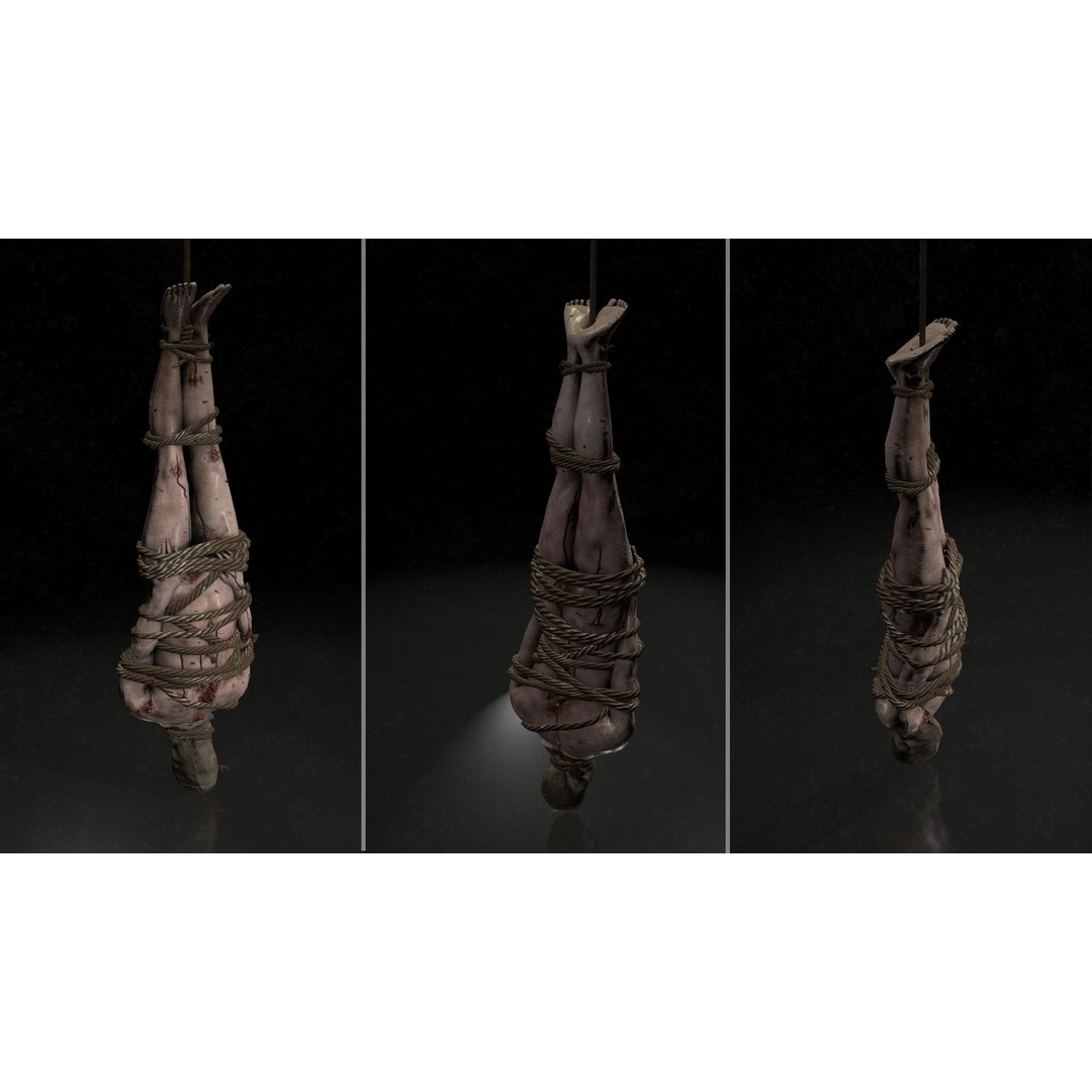 Male Corpses 3D Model – Low Poly Horror Asset, FBX, Game Ready - View 17